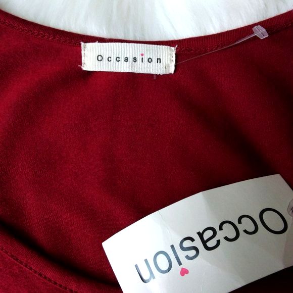 Occasion Maroon Cold Shoulder Rivet Detail Top S — image 8 of 8